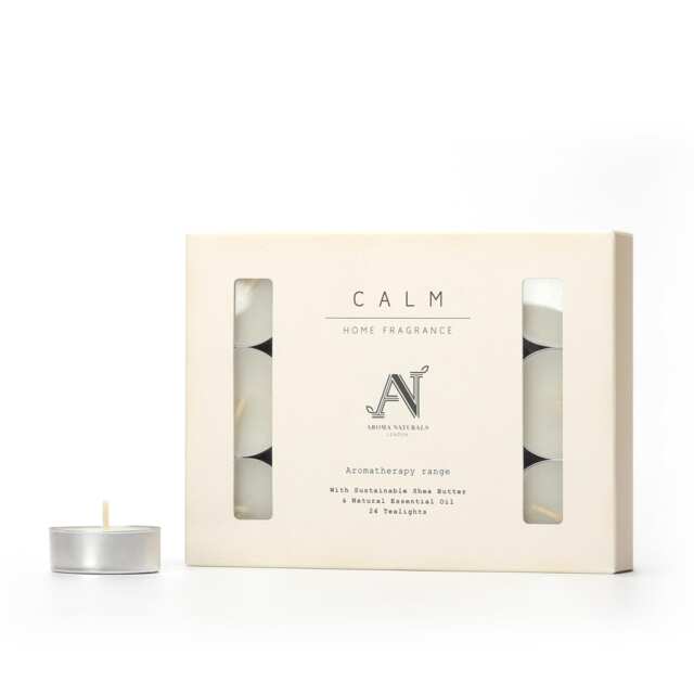 Aroma Naturals Aromatherapy Range 24 Pack of Scented Tealights - Calm