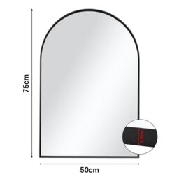 Living and Home Arch-Shape Metal Framed Wall Mirror Decorative - 50*75cm Multi