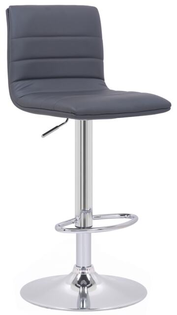 Aldo Swivel Kitchen Barstool with Adjustable Height and Chrome Base Grey Charcoal Grey