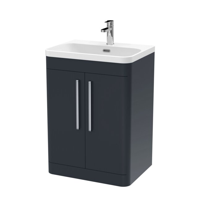 Balterley Wave Floor Standing 2 Door Vanity Unit with Thin-Edge Ceramic Basin