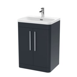Balterley Wave Floor Standing 2 Door Vanity Unit with Thin-Edge Ceramic Basin