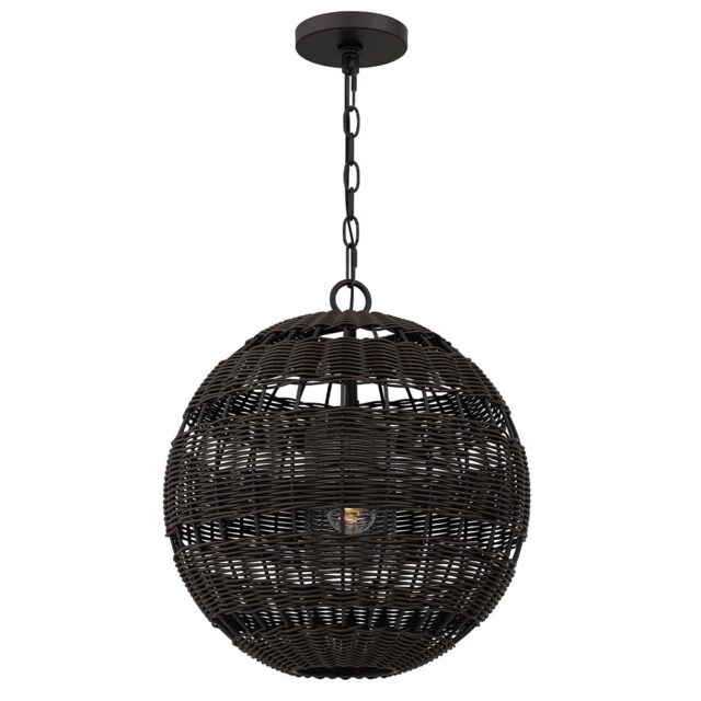 Quoizel Lindendale Spherical Pendant Ceiling Light Contemporary Western Bronze IP44 1x E27