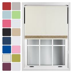 FURNISHED Blackout Roller Blinds with Gold Glitter Trim Made to Measure Cream Cream (W) 90cm x (L) 165cm