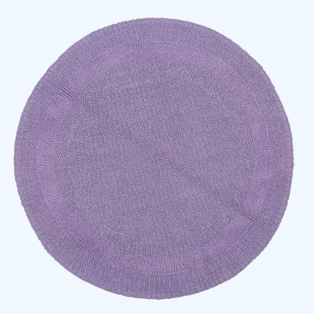 Homescapes Luxury Reversible Round Bath Mat - Lilac Purple Lilac