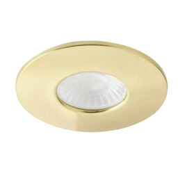 BHS Nate LED Fixed Fire Rated IP65 Recessed Spotlight Gold Satin Brass 1