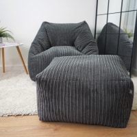 rucomfy Indoor Large Ottoman Pouffe - Jumbo Cord Bean Bag Footstool