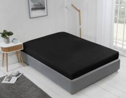 Brights Collection Non Iron Fitted Sheet in Black - Double