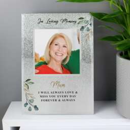 Personalised In Loving Memory 4x4 Glitter Frame Silver One Size