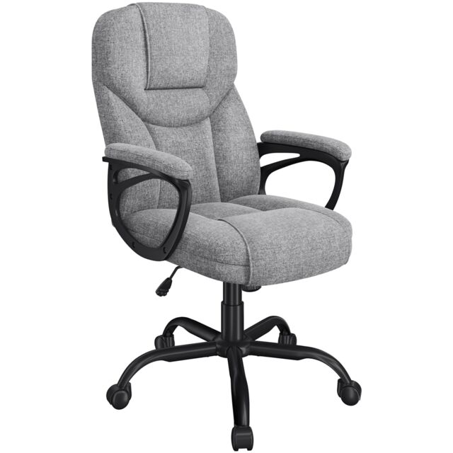 Yaheetech Tall Height-Adjustable Computer Desk Chair with Swivel Seat-Grey