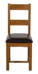 Lincoln Dark Solid Oak Dining Chairs for Dining Room or Kitchen Brown Dark Brown