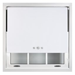FURNISHED Custom Fit Blackout Roller Blinds with Triple Round Eyelets & Metal Fittings White White (W) 60cm x (L) 210cm
