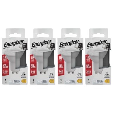 Energizer LED GU10 345lm 3.6W 4000K (Cool White) Light Bulb - Pack of 4