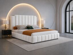Plush velvet white plush 3ft single bed frame