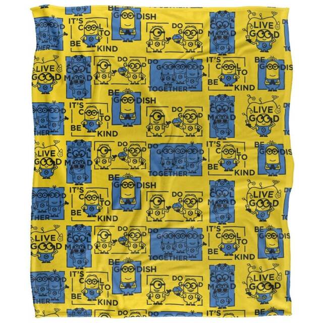 Minions Positivity Squares Blanket - White - One Size