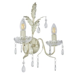 BHS Paisley 2 Light Wall Light, Cream