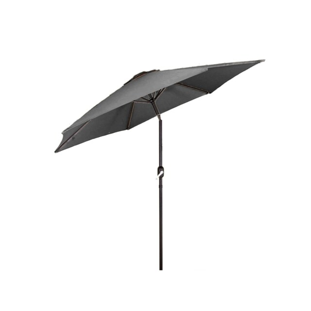 Groundlevel 2m Outdoor Crank and Tilt Garden Parasol Umbrella Grey Grey