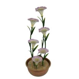 Primrose Potted Pink Lily Tiered Cascading Zinc Water Feature Fountain 100cm