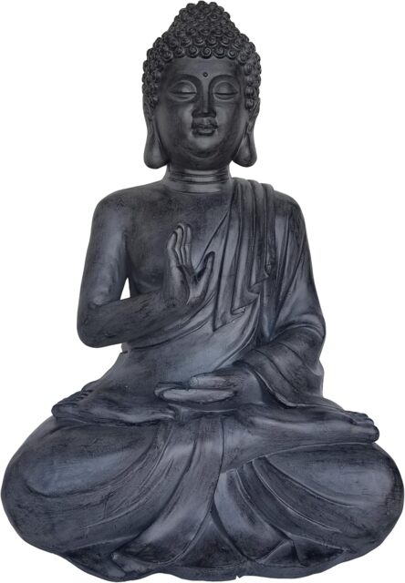 Sitting Buddha Garden Ornament Stone Effect 74cm Tall