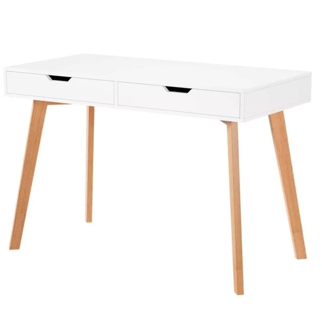 Wooden Computer Desk Dressing Table With Drawers White