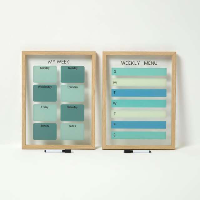 Homescapes Weekly Memo Board and Meal Planner, Set of 2