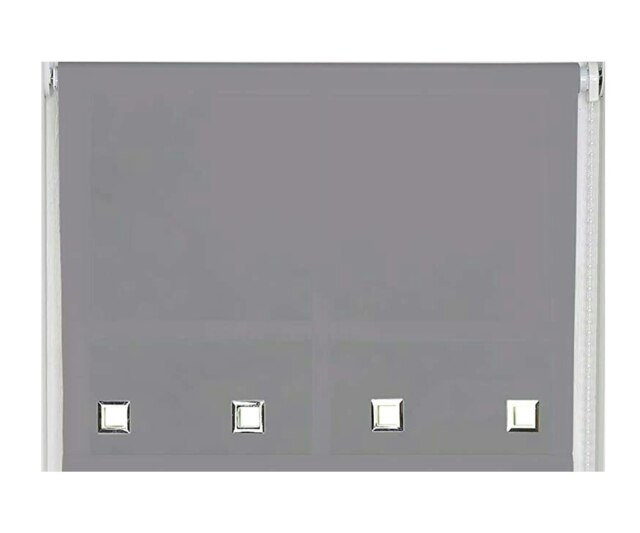 90cm Slate Grey Square Eyelet Edge Roller Blind Grey Grey