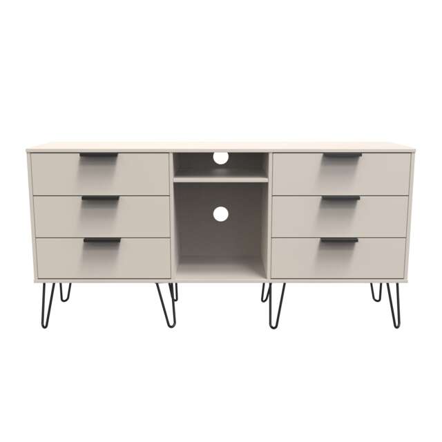 Osaka 6 Drawer Sideboard in Kashmir Matt (Ready Assembled) Cream Kashmir Matt