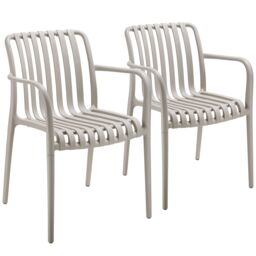 Garden Chairs Alcudia - weather-resistant, durable and long-lasting plastic Grey taupe One Size 2