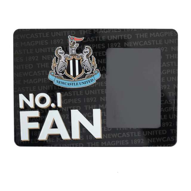 Newcastle United FC No. 1 Fan Metal Embossed Photo Frame - Black/White/Blue/Gold - One Size