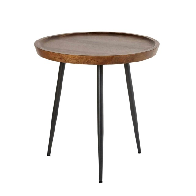 Small Coffee Table Round Rustic Solid Mango Wood Living Room Furniture Unit