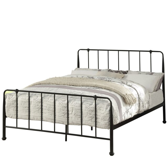 Hitchin Black Metal Industrial Bed Frame (King) Black Black King