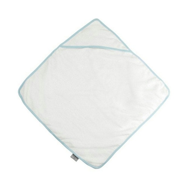 Towel City Baby Hooded Towel - White/Blue - One Size