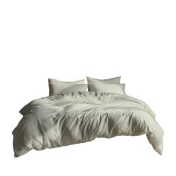 Plain Dyed Easy Care Polycotton Duvet Cover And Pillowcase/s Set Bed Linen Cream Cream Super King