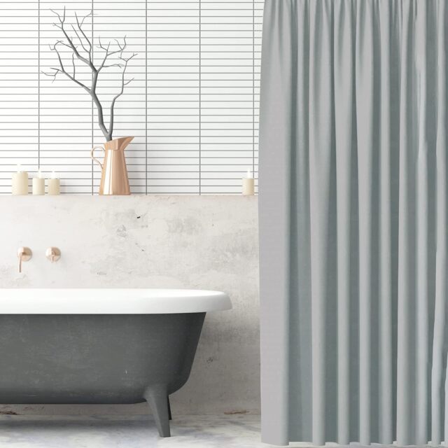 Grey Polyester Shower Curtain 180x180cm
