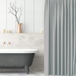 Grey Polyester Shower Curtain 180x180cm