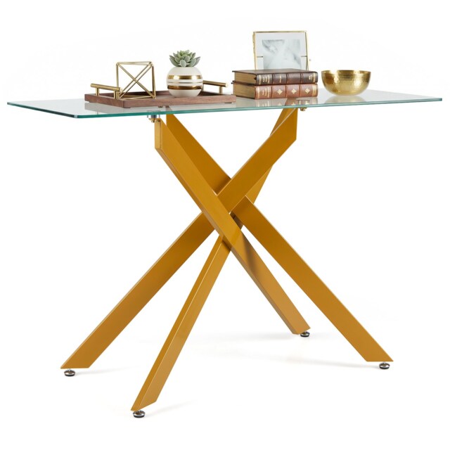COSTWAY Glass Console Table Modern Entryway Table