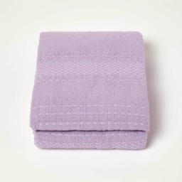 Homescapes Kashi Lilac Cotton Throw with Tassels - 255 x 360 cm