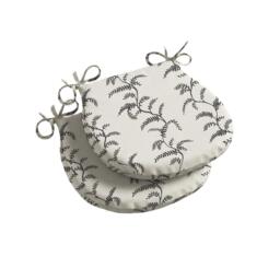Linen Fern Outdoor D Shaped Seat Pad Pair