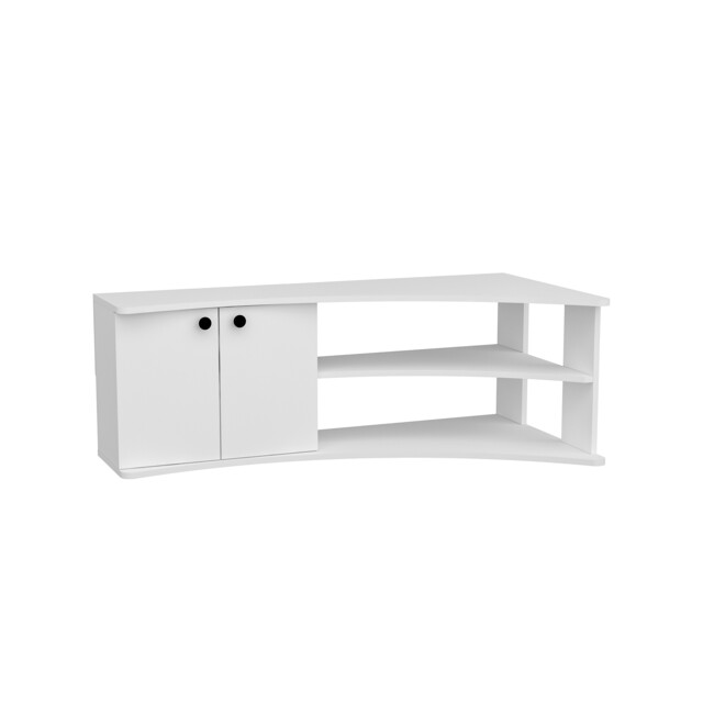 Termera Corner TV Stand Reversible Entertainment Center for 60 inch TVs White White One Size 1