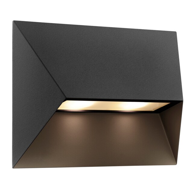 Nordlux Pontio Outdoor Wall Light Black Aluminium Solar GU10 Sensor Weatherproof - Mains Powered, IP54 Black Black