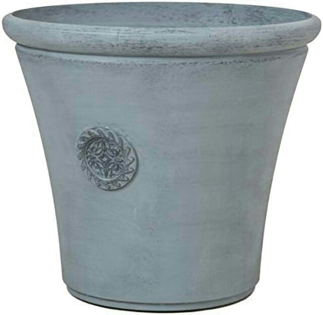 Primrose White Round Stone and Resin Composite Planter Frost Resistant 50cm
