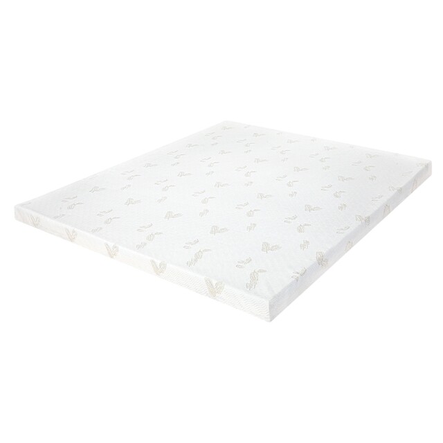 Lavio Mattress Topper Memory Foam Super King Dual Layer Pressure Relief Washable White SK Super King