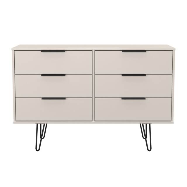 Osaka 6 Drawer Wide Chest of Drawers in Kashmir Matt (Ready Assembled) Cream Kashmir Matt