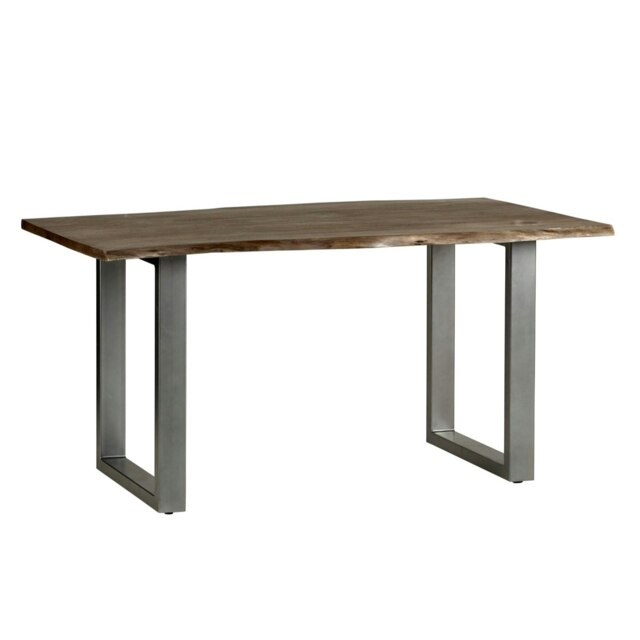 Linden Live Edge Medium Sized Dining Table 1.5M Wood and Metal Brown