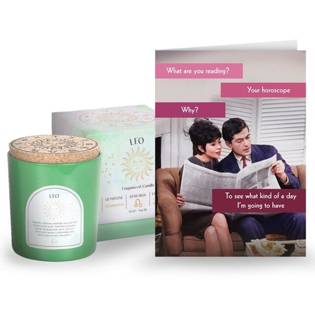 Leo Horoscope Card And Leo Candle - Card And Gift Bundle Multi One Size