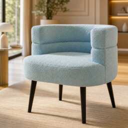 Alivio Sherpa Teddy Fleece Accent Chair for Living Room, Bedroom & Office (Sky Blue)