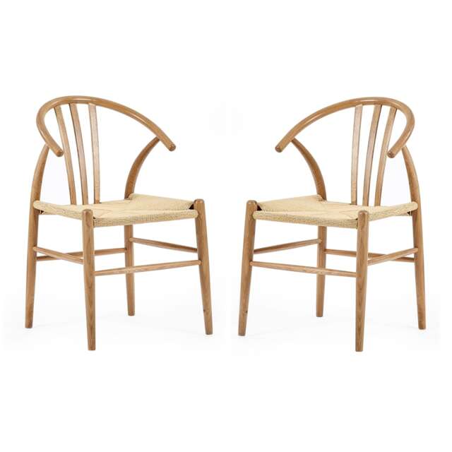 Rivendale Elegant Natural Oak Dining Chairs - Set of 2