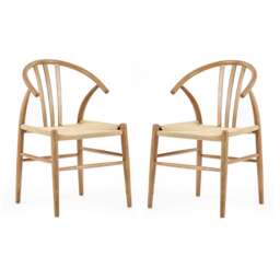 Rivendale Elegant Natural Oak Dining Chairs - Set of 2