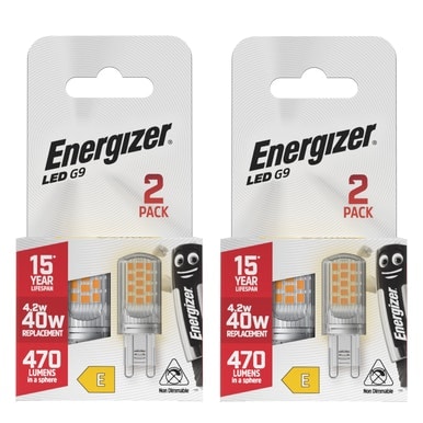 Energizer LED G9 470lm 4.2W 2700K (Warm White) Light Bulb - Pack of 4