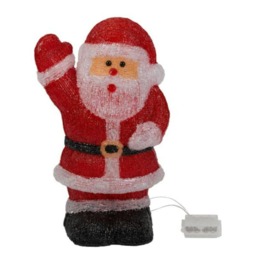 44cm Battery Operated LED Light up Acrylic Christmas Santa Decoration