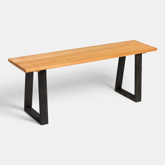 OHS 3 Seater Wood Garden Bench Backless Outdoor Patio Rustic Chair Seat Brown Natural/Black